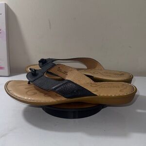 “SOLD” Born Women's Navy Leather Thong Sandals - Size 8M